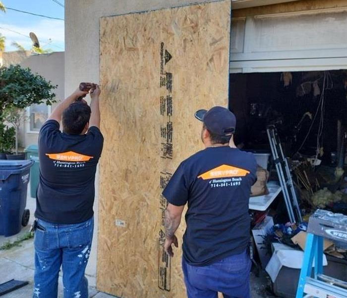 Board up a garage door